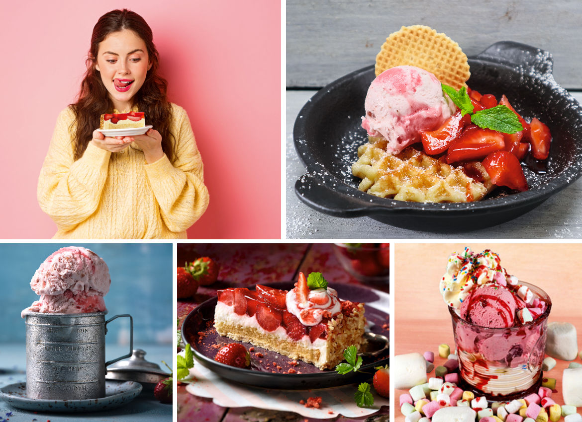 Torten, Eis & Kuchen mit Erdbeeren